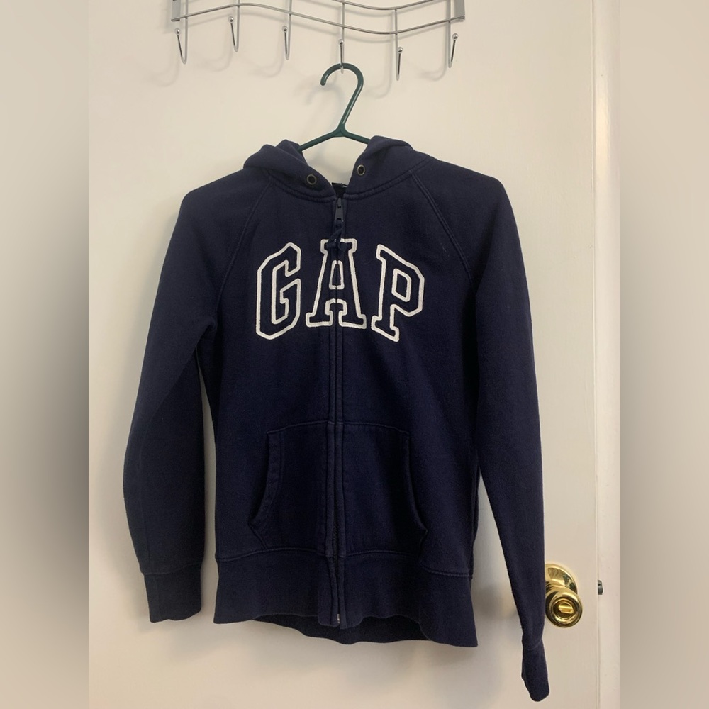 Gap Soft Full Zip Up Sweater Hoodie Dark Navy Blue XS